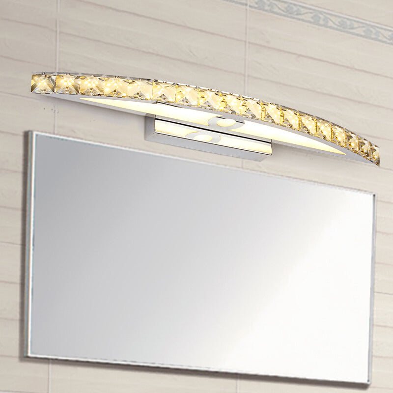 Skorter | Crystal Arch Wall Light Sconces Modernist LED Vanity Light Fixture for Bathroom