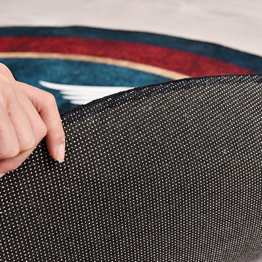 Skorter | Chinese Decorative Carpet Multicolored Crane Printed Area Rug Synthetic Non-Slip Back Easy Maintenance Area Rug