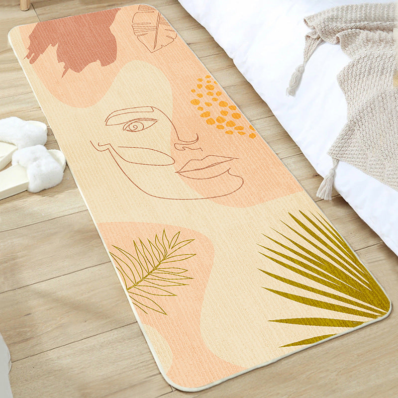 Skorter | Cute Bedroom Rug Multicolored Cartoon Print Indoor Rug Polyester Anti-Slip Back Pet-Friendly Carpet