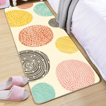 Skorter | Cute Bedroom Rug Multicolored Cartoon Print Indoor Rug Polyester Anti-Slip Back Pet-Friendly Carpet