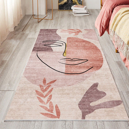 Skorter | Cute Bedroom Rug Multicolored Cartoon Print Indoor Rug Polyester Anti-Slip Back Pet-Friendly Carpet