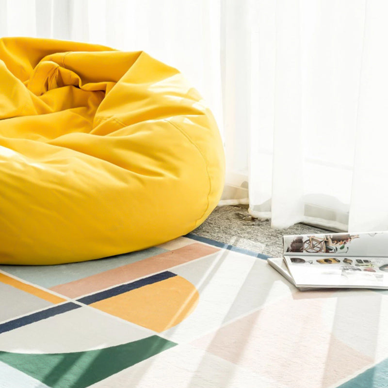 Skorter | Cute Bedroom Rug Multicolored Cartoon Print Indoor Rug Polyester Anti-Slip Back Pet-Friendly Carpet