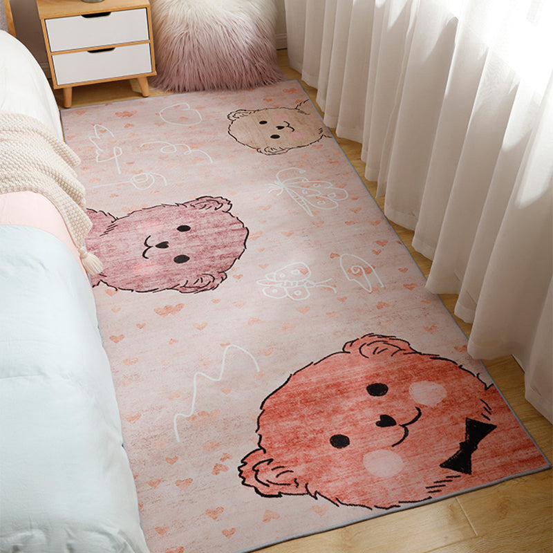 Skorter | Casual Kids Room Rug Multicolor Cartoon Pattern Indoor Rug Cotton Blend Non-Slip Pet Friendly Area Rug