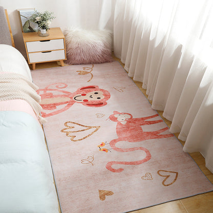 Skorter | Casual Kids Room Rug Multicolor Cartoon Pattern Indoor Rug Cotton Blend Non-Slip Pet Friendly Area Rug