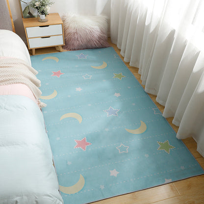 Skorter | Casual Kids Room Rug Multicolor Cartoon Pattern Indoor Rug Cotton Blend Non-Slip Pet Friendly Area Rug