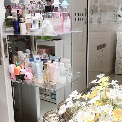 Skorter | Acrylic Shelf - Floating Hanging Shelf - Drill-Free Shower Shelf and Storage Shelf