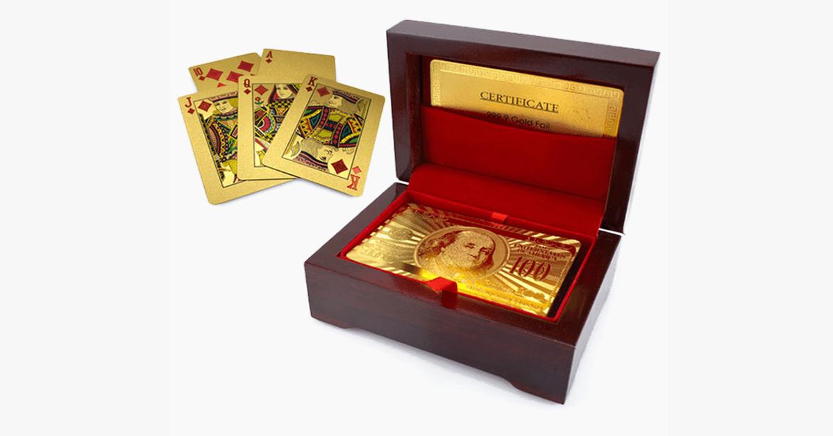 Skorter | 24K gold-plated playing cards with optional case