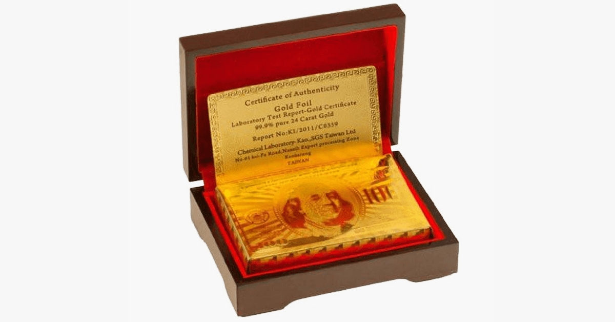 Skorter | 24K gold-plated playing cards with optional case