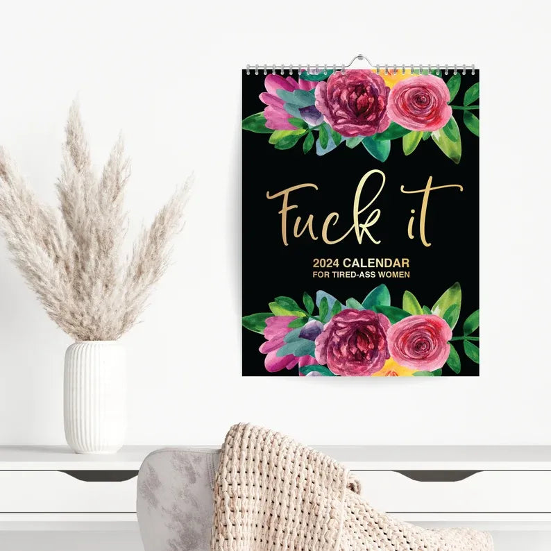 skorter | 2024 Wall Calendar For Tired Women, Fu-K It Swear Calendar Planner