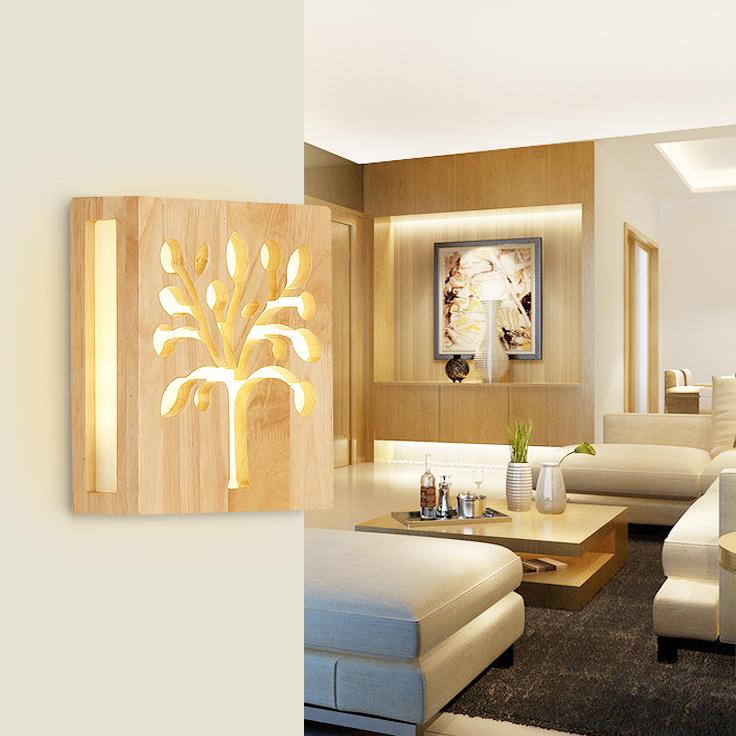 Skorter | NatureShine - Modern LED wall lamp made of solid wood with playful design