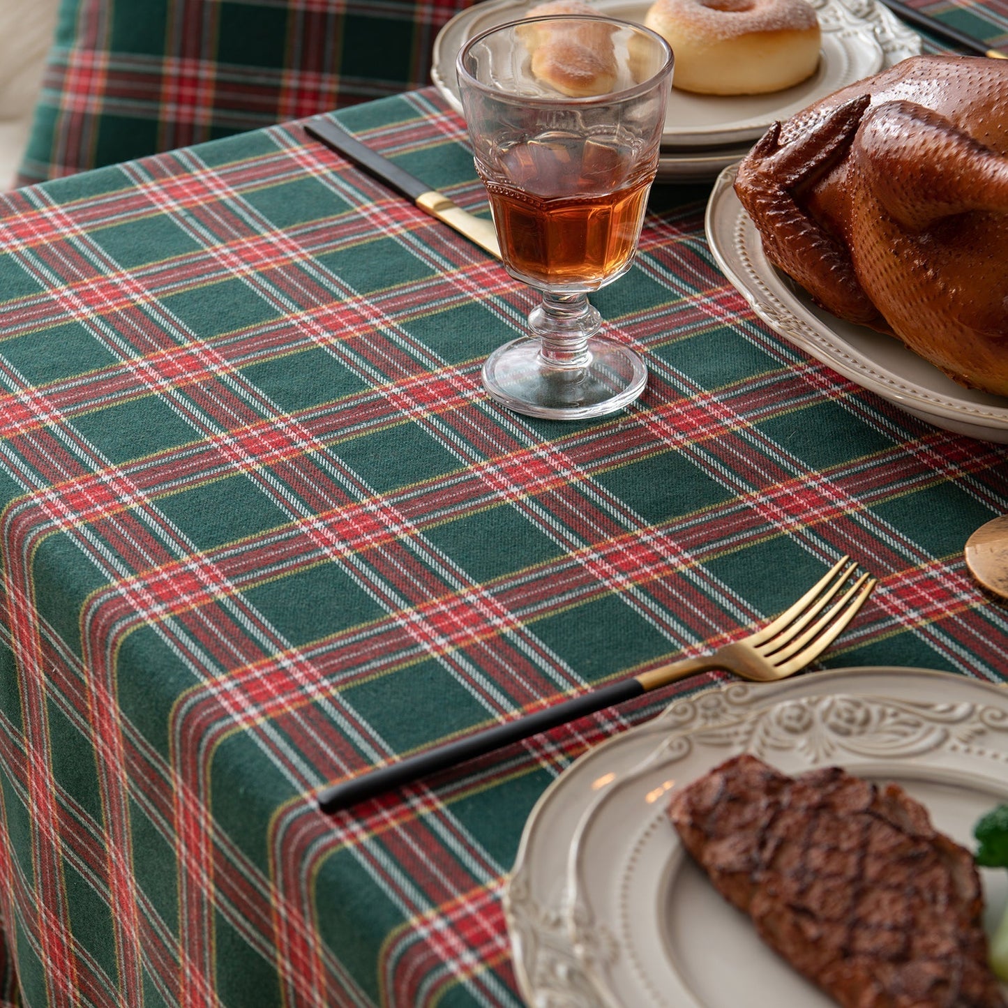 Skorter | Christmas Party Traditional Scottish Check Pattern Tablecloth