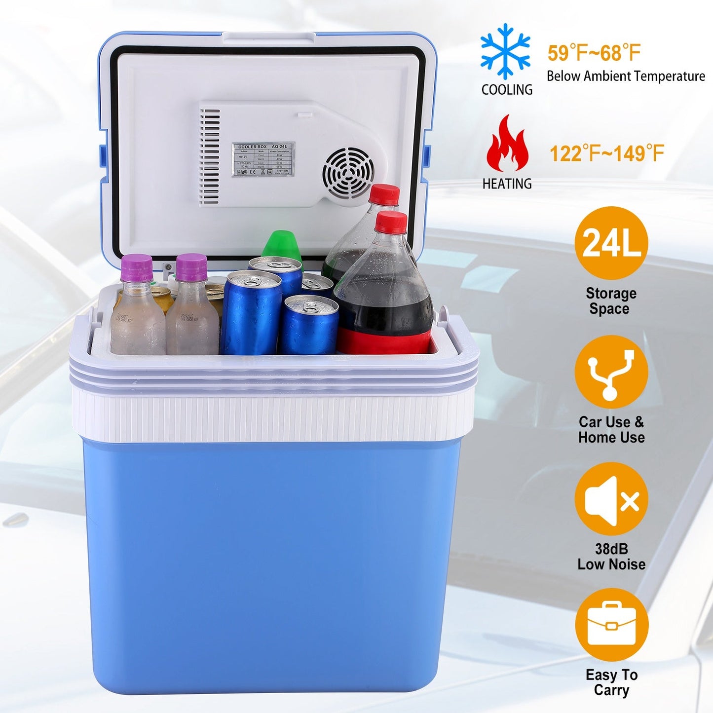 Skorter | 24L 12V Car Portable Refrigerator Travel Storage