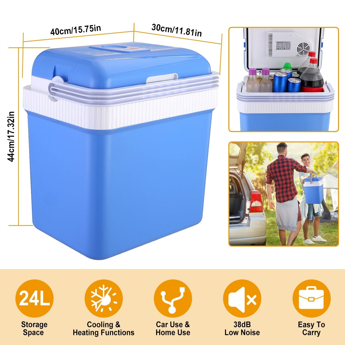 Skorter | 24L 12V Car Portable Refrigerator Travel Storage