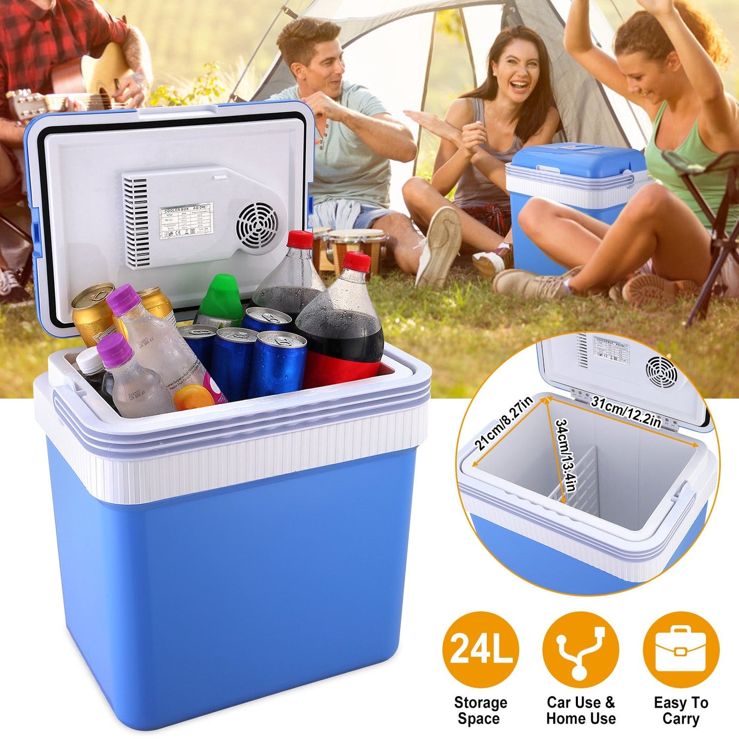 Skorter | 24L 12V Car Portable Refrigerator Travel Storage