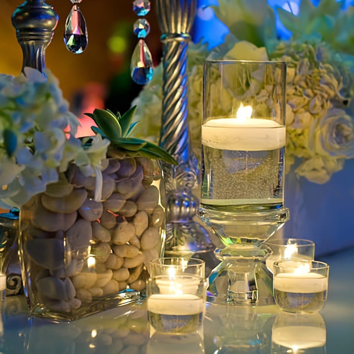 Skorter | 40 Pieces Premium Floating Candles - Ideal for Weddings & Special Occasions | Smokeless, Natural Paraffin Wax