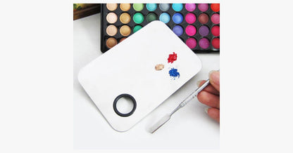 Skorter | Beautiful stainless steel mixing palette with spatula tool