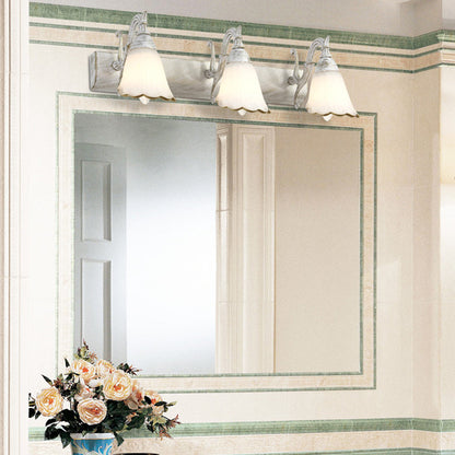 Skorter | Flower Bath Wall Light Classic Opal Glass 2/3/4 Lights Bronze/White Make-Up Lighting