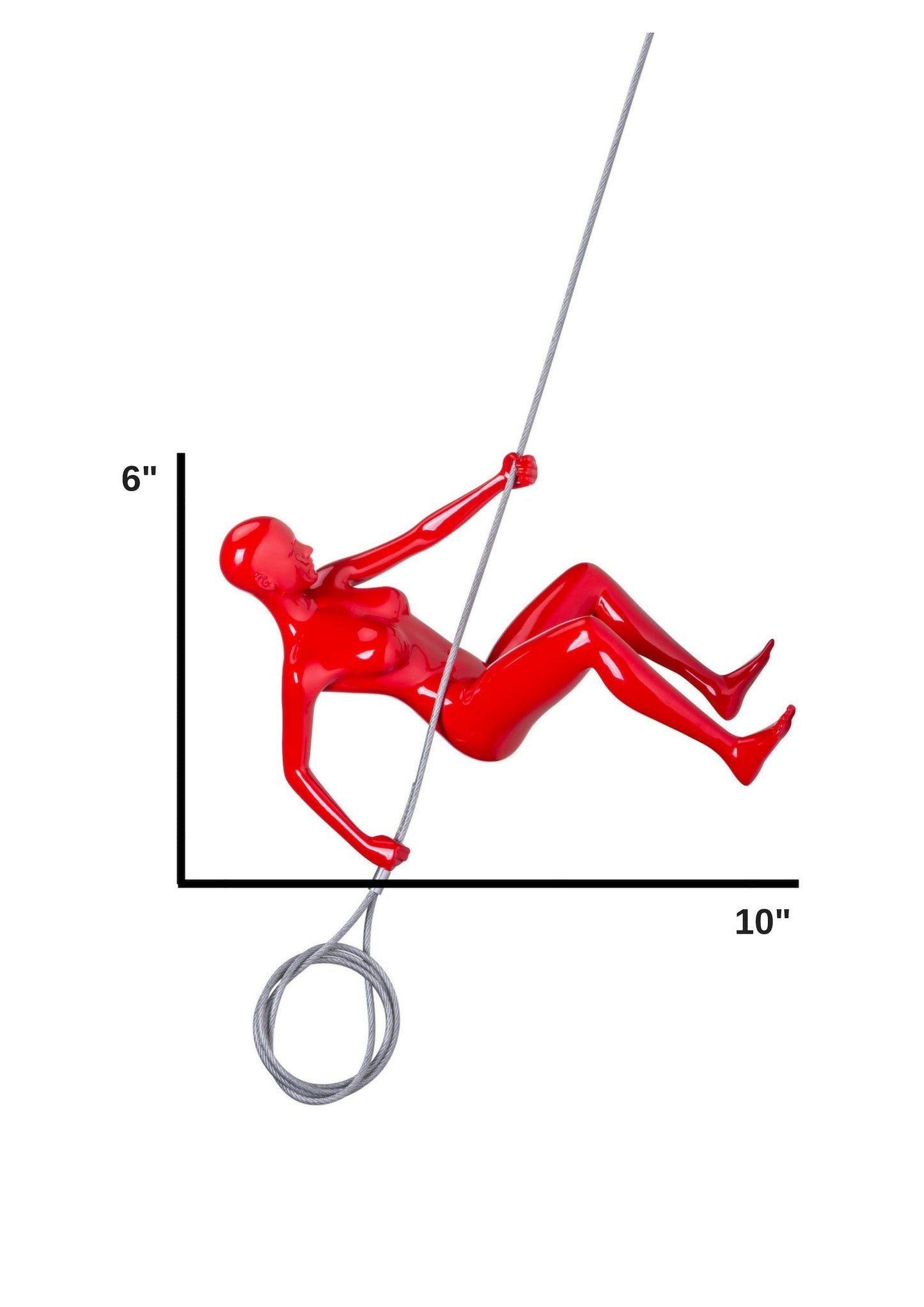 Skorter | Climbing Woman 8" Wall Sculpture // Glossy Red