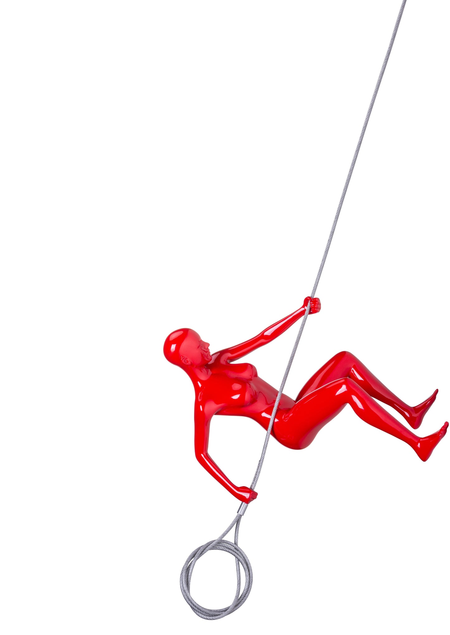 Skorter | Climbing Woman 8" Wall Sculpture // Glossy Red