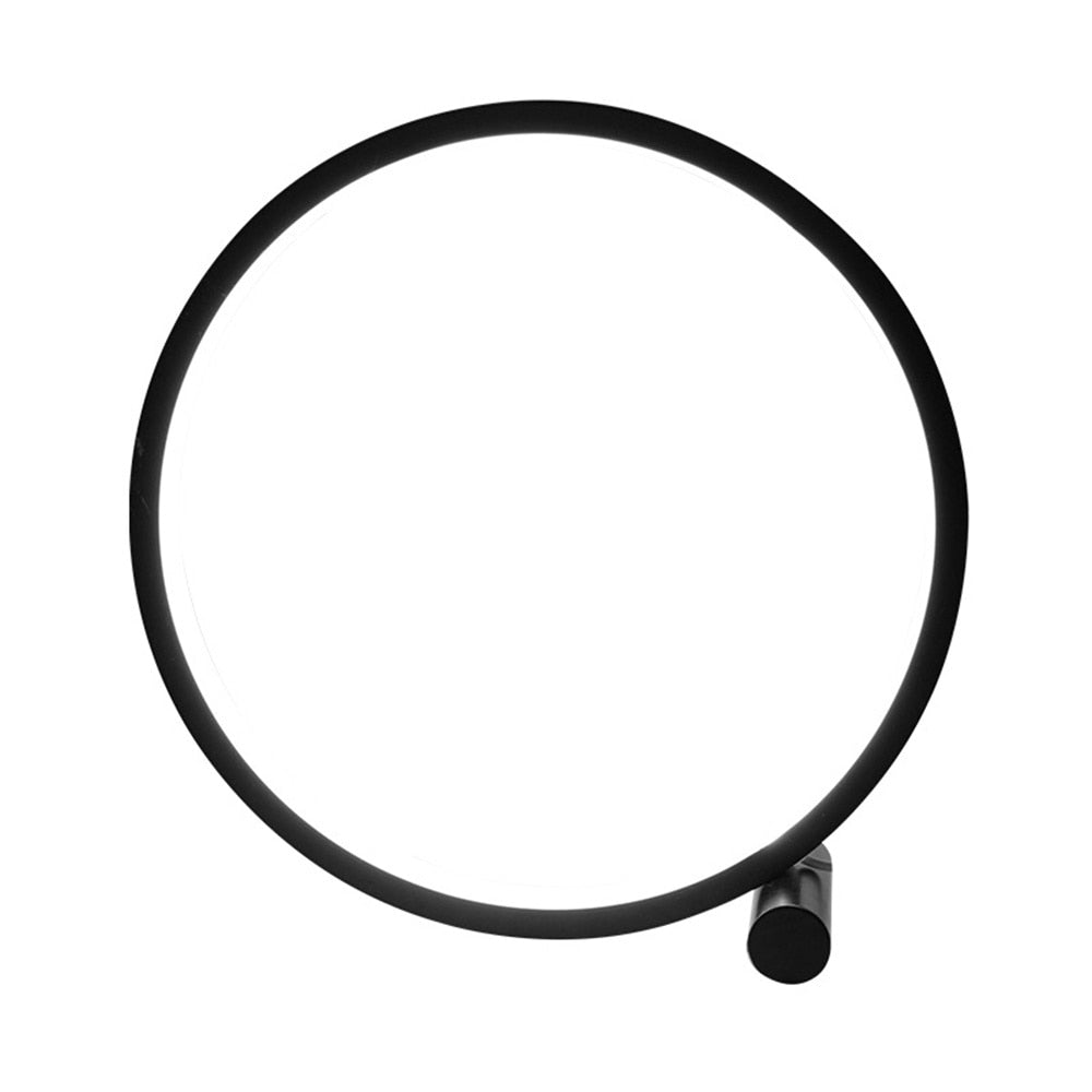 Skorter | 25CM LED Table Lamp Bedroom Circular Desk Lamps For Living Room Black/White Dimmable Nightstand Lamp Round Night Light Decoration
