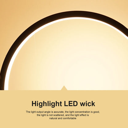 Skorter | 25CM LED Table Lamp Bedroom Circular Desk Lamps For Living Room Black/White Dimmable Nightstand Lamp Round Night Light Decoration