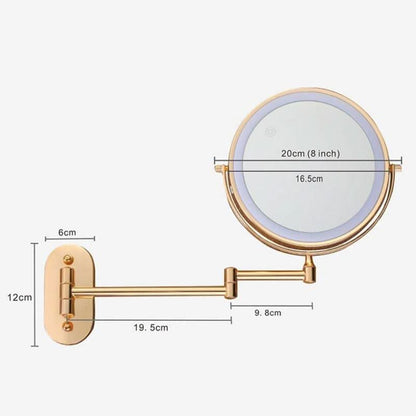 Skorter | Gold Rechargeable LED Makeup Magnifying Mirror