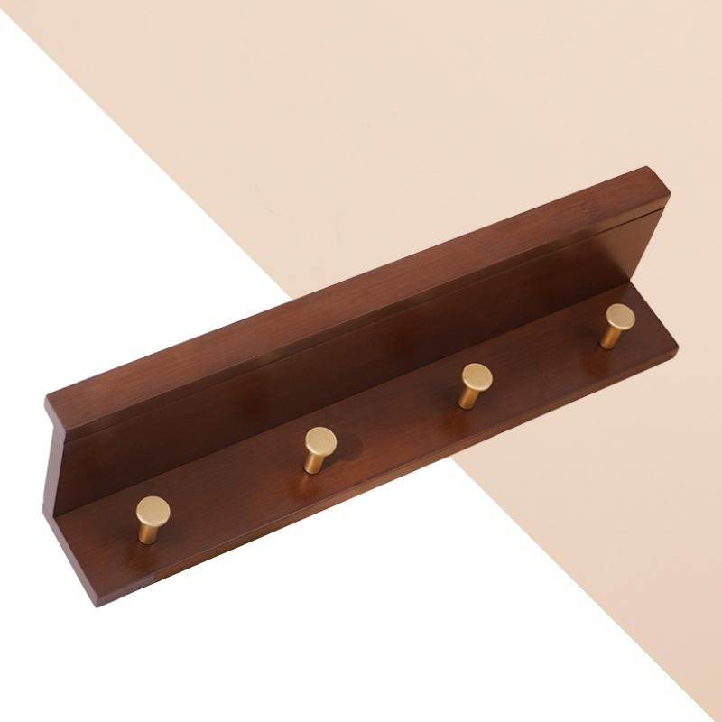 Skorter | Huxley Wall Shelf with Gold Hooks