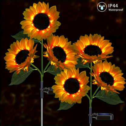Skorter | SolarBloom - Sunflower LED Garden Lighting with 3 Heads, Waterproof