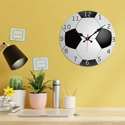 Skorter | Wall clock with football design - Silent clock for living room and bedroom