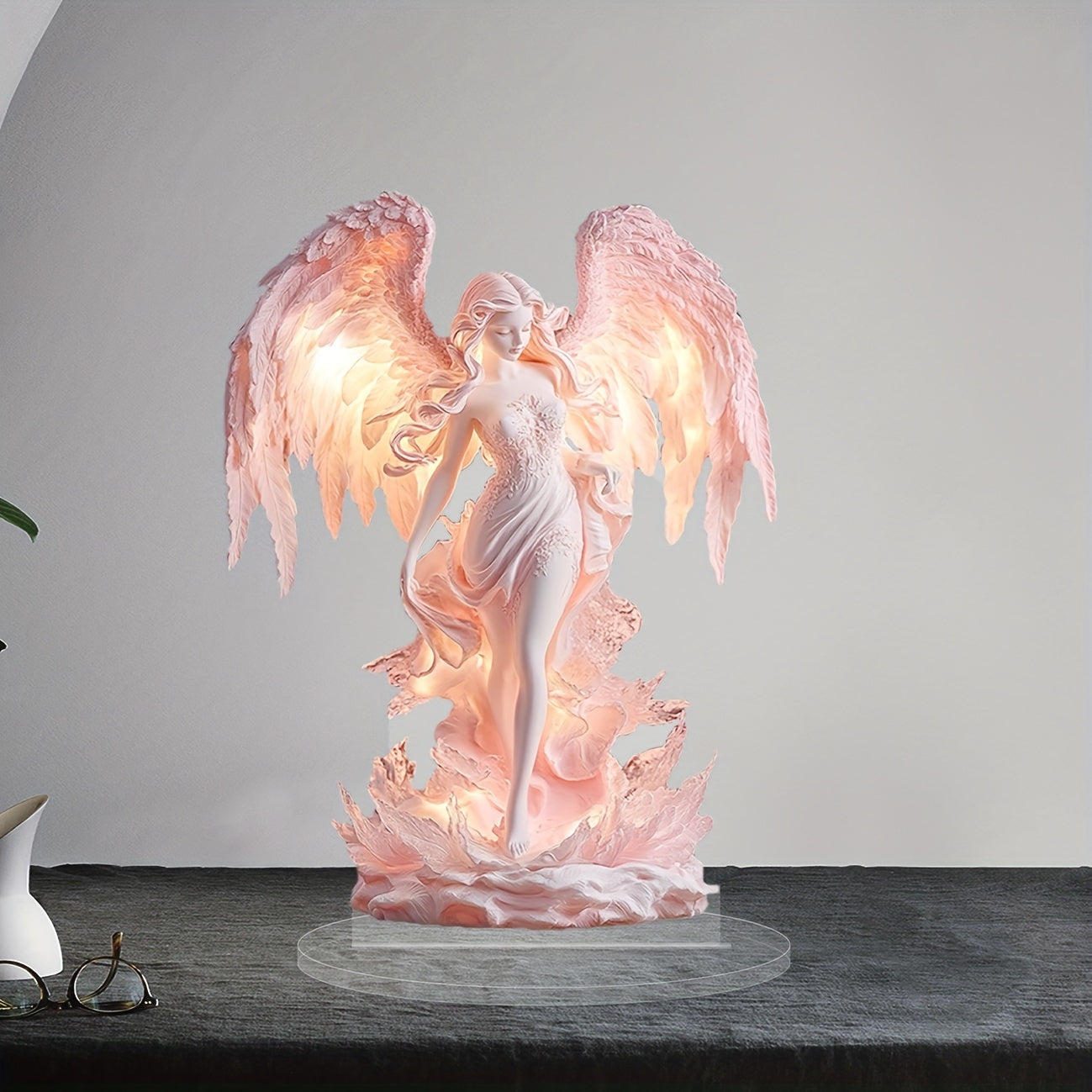Skorter | AngelGlow - Acrylic Angel Display Table for Table & Home Decoration