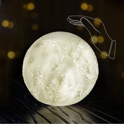 Skorter | Creative Mini Rechargeable 3D Printed Moon 1-Light LED Table Lamp