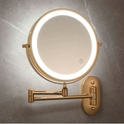 Skorter | Gold Rechargeable LED Makeup Magnifying Mirror