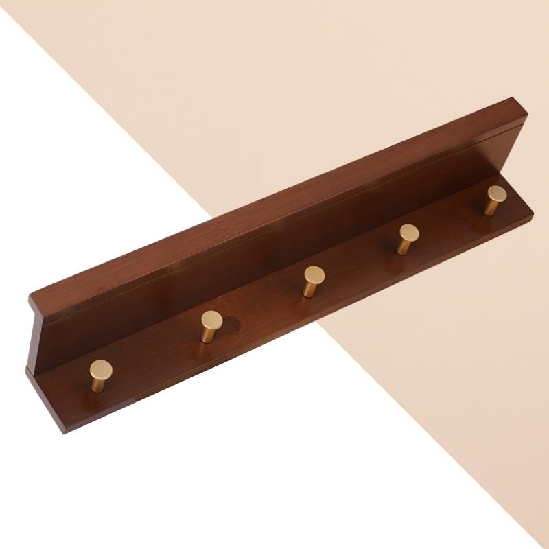 Skorter | Huxley Wall Shelf with Gold Hooks
