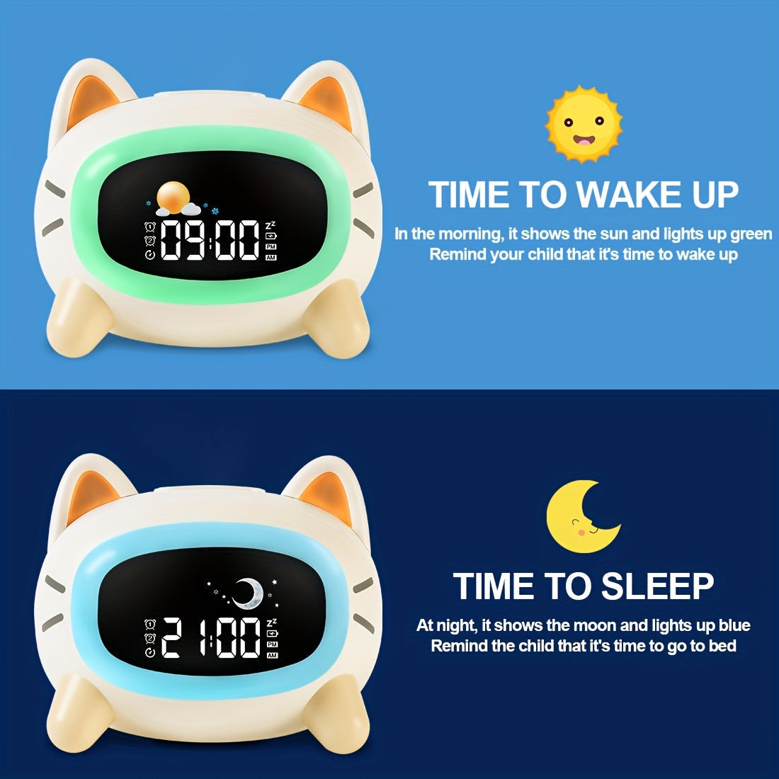 Skorter | DreamClock - Sleep training alarm clock with Night light and White Noise