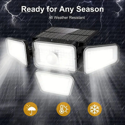 Skorter | 270 LED Wall Light with Motion Sensor - 4-Head Lamp, 3 Light Modes, Wide Angle Safety Wireless Flood Light
