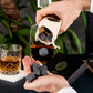 Skørter | Premium Whiskey Stones Gift Set with 12 Pcs Stones and Bag. Whiskey, Bourbon, Cognac, Scotch, Gin, Wine Drink. Marble Reusable Ice Cubes. Birthday Gift for Whiskey Lovers.… (Dark Grey)