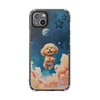 Skorter | Fluff's - Pookie Poodle Floating in Space Magnetic Clear Case for iPhone Series
