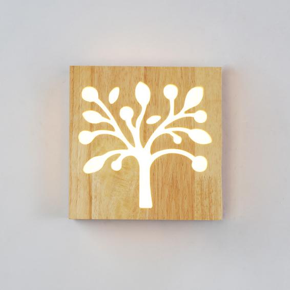 Skorter | NatureShine - Modern LED wall lamp made of solid wood with playful design