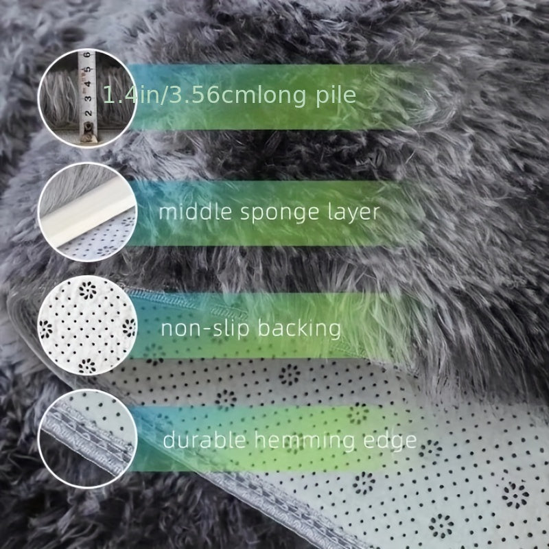 Skorter | 1pc Tie-dye Plushfiber Round Rug - Soft and Warm Decorative Mat for Living Room, Bedroom and Yoga