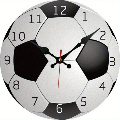 Skorter | Wall clock with football design - Silent clock for living room and bedroom