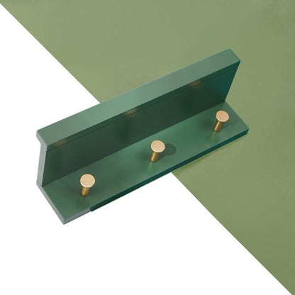 Skorter | Huxley Wall Shelf with Gold Hooks
