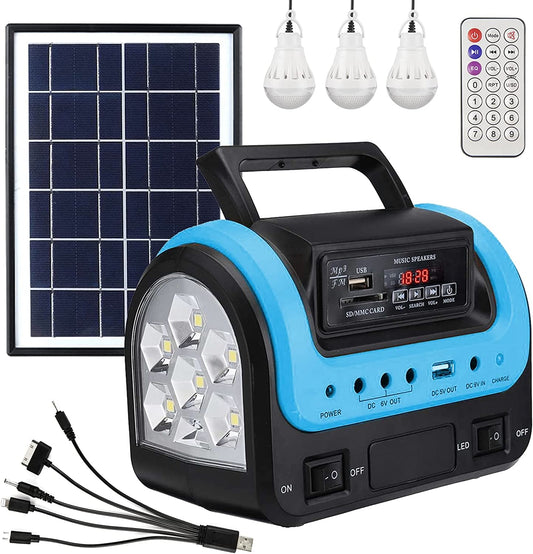 Skørter | Portable solar generator with flashlight for home use camping emergency