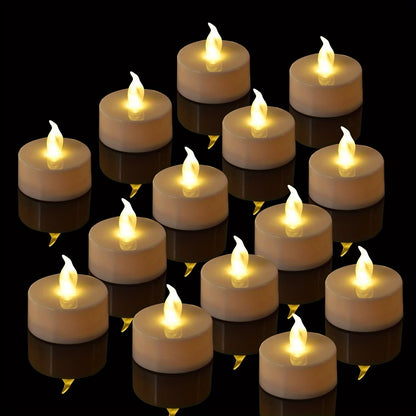 Skorter | LED Tealights - Battery Powered, Warm Yellow, Flameless Lights, 150+ Hours Flashing Light (5, 12, 24, 50 pcs)