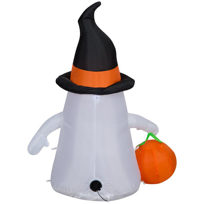 Skorter | Air-filled Inflatables 3.5FT High Halloween Inflatable Cute Ghost with Witch Hat