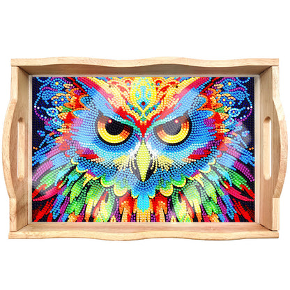 Skorter | DIY Diamond Painting Wooden Tray Food Tray with Handle Living Room Decoration Mandala Wooden Tray Kit