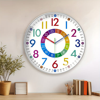 Skorter | Quiet Educational Wall Clock with Colorful Hands