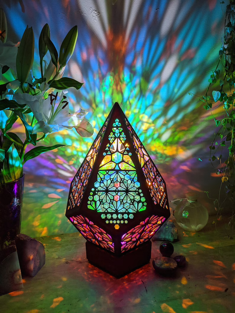 Skorter | Glass-in-Block Style LED Table Lamp - LumiAura