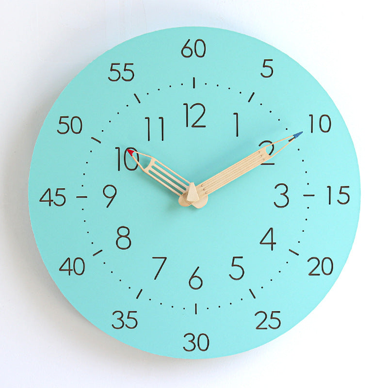 Skorter | Learning Time Barnrum Tyst Väggklocka 