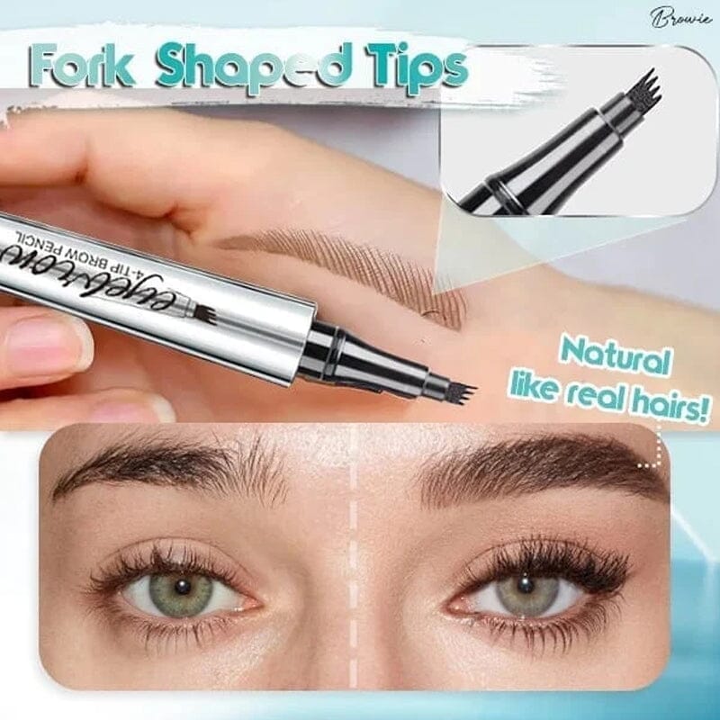 Skorter | Waterproof 3D Microblading Eyebrow Pencil with 4 Fork Tips