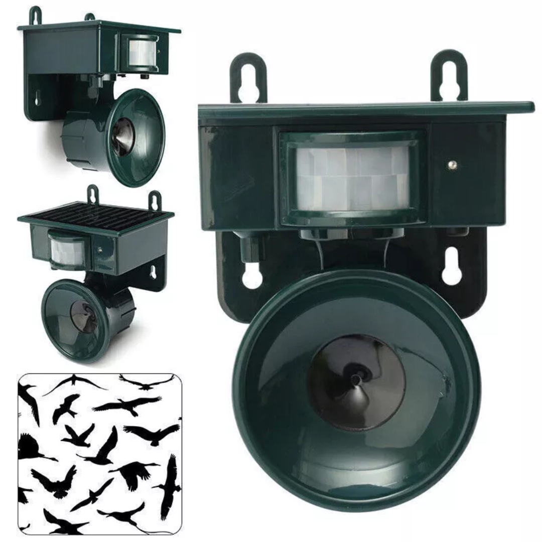 Skorter | TerraGuard – Weatherproof Solar Bird Repeller with PIR Motion Sensor & Natural Sound Deterrent